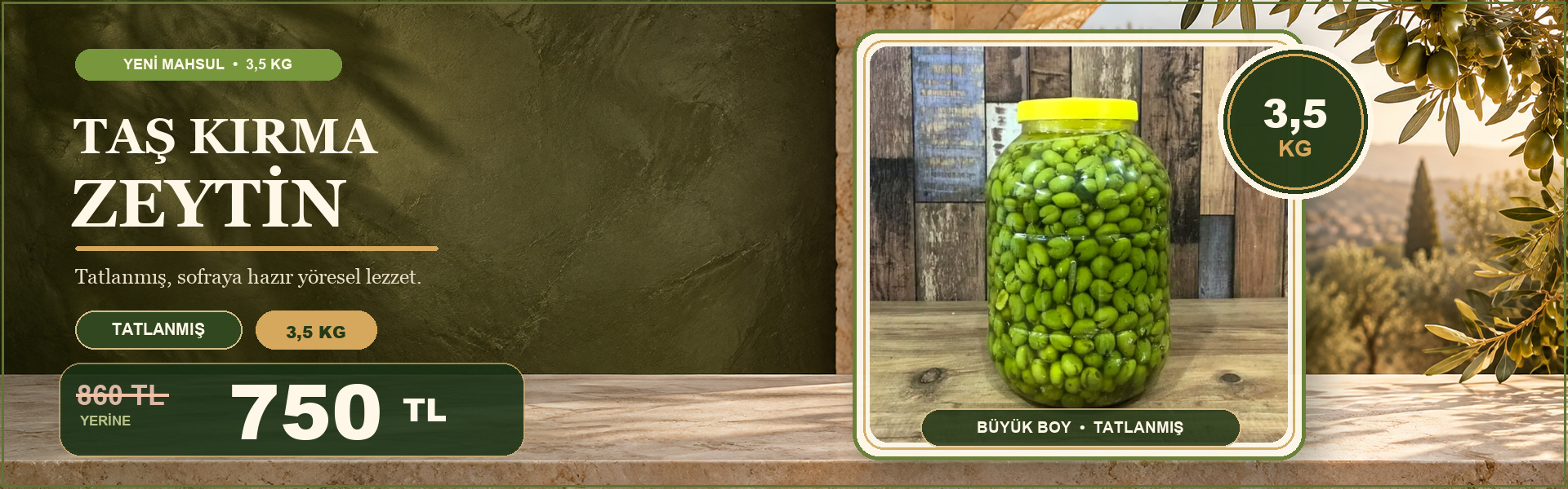 Taş Kırma Zeytin 3.5 Kg
