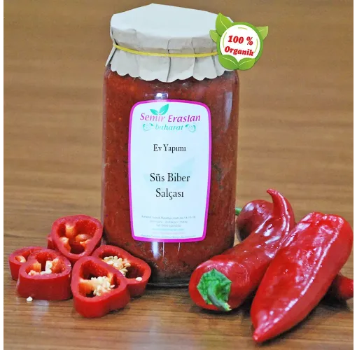 Süs Biberi Salçası Ev Yapımı Cam Kavanoz 1100 Gr