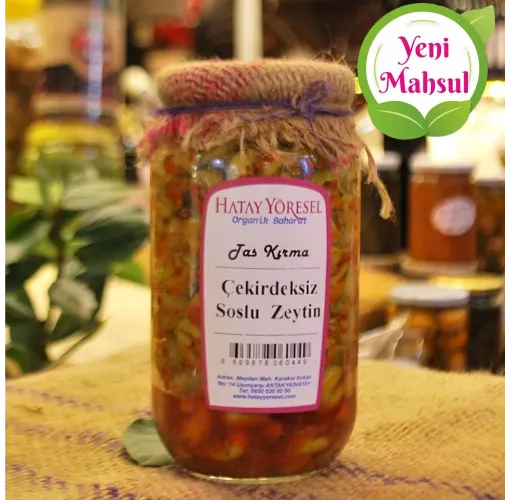 Taş Kırma Çekirdeksiz Zeytin ( Soslu ) 1 Kg